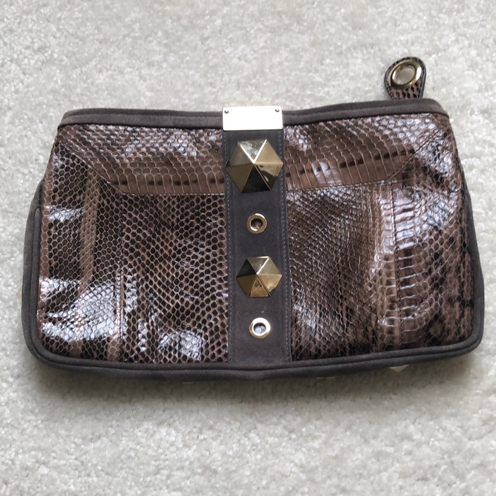Jimmy Choo snakeskin pattern clutch bag